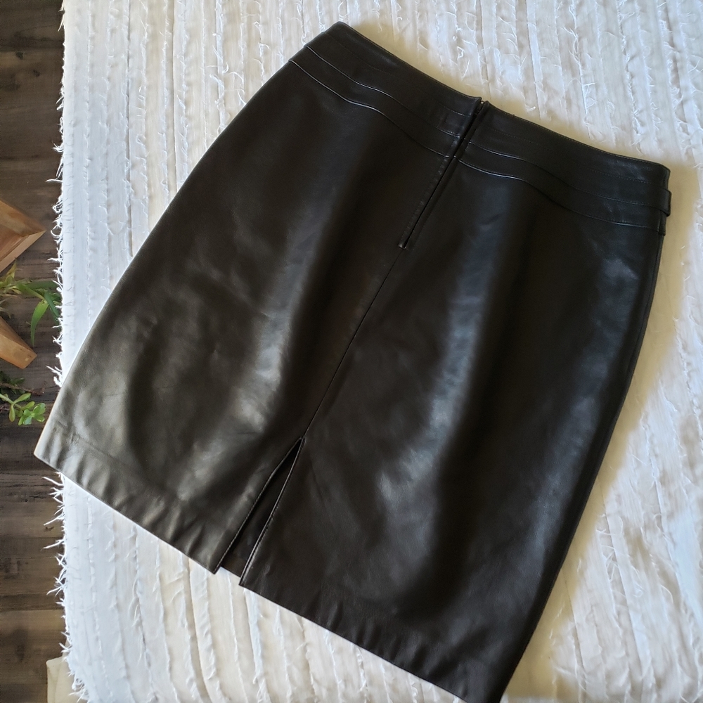 Valerie Separates Black Leather Pencil Skirt 12 - Picture 4 of 7
